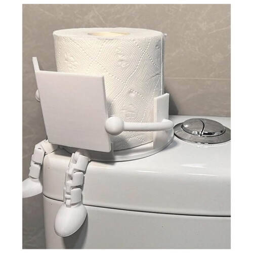Freestanding Plastic Toilet Paper Holder with Cute Reading Character Design 2