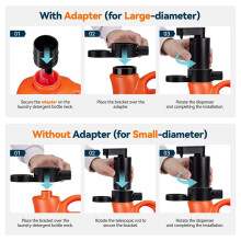 Electric Laundry Detergent Dispenser, Automatic Laundry Dispenser for Liquid Detergent, with Adapter,USB Recharg Black