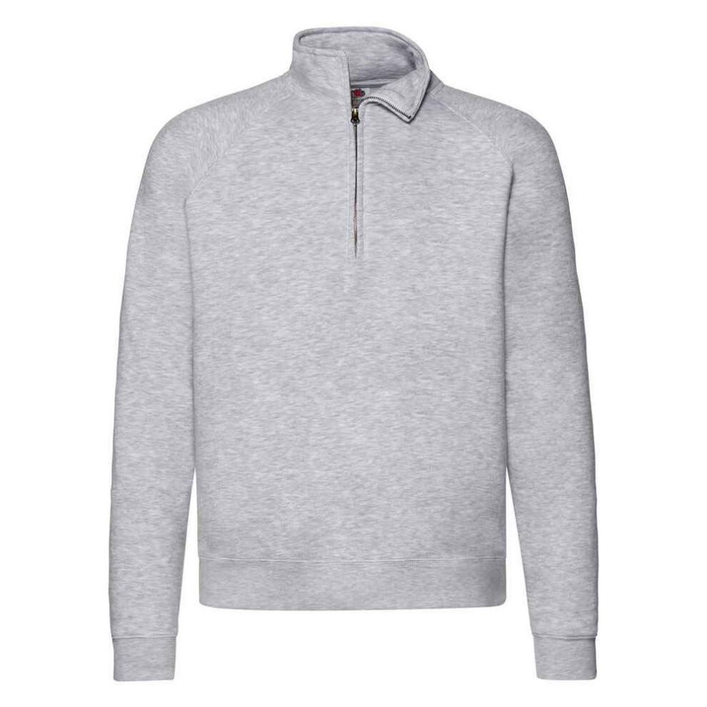 Fruit Of The Loom (Xl, Heather ) Mens Premium Zip Neck Heather Sweatshirt Grey
