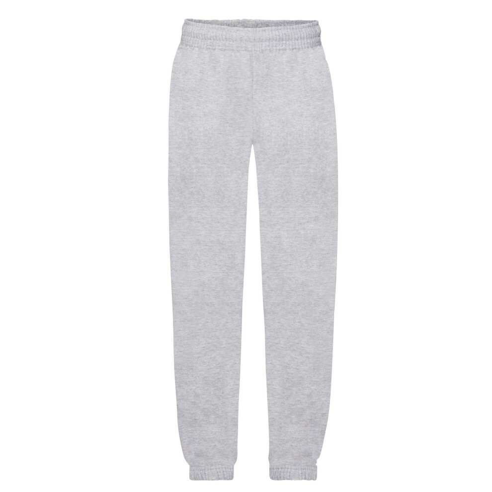 Fruit Of The Loom (12-13 Years, Heather ) Childrens/Kids Heather Elasticated Hem Jogging Bottoms Grey