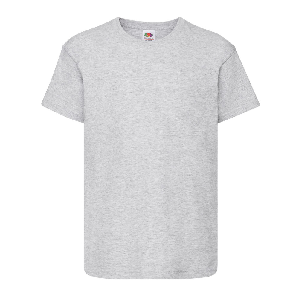 Fruit Of The Loom (12-13 Years, Heather ) Childrens/Kids Original Heather T-Shirt Grey