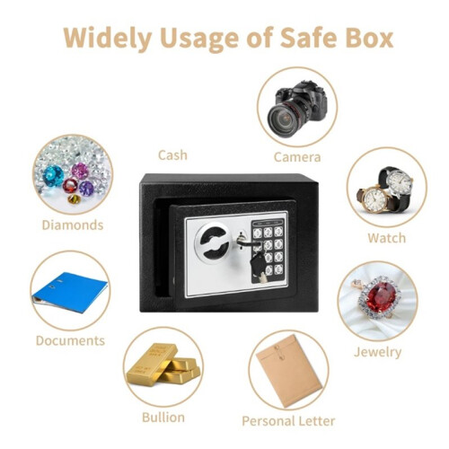 Safe Fireproof Safe with Fireproof Money Bag Sensor Light Digital Keypad Home Safe Adjustable Shelf Security Safe 1