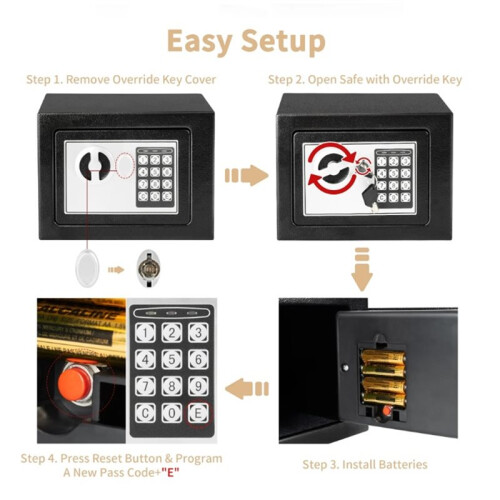 Safe Fireproof Safe with Fireproof Money Bag Sensor Light Digital Keypad Home Safe Adjustable Shelf Security Safe