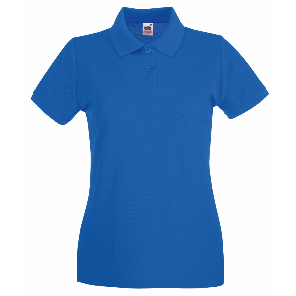 Fruit Of The Loom (Xs, Royal) Womens/Ladies Premium Fitted Short-Sleeved Polo Shirt Multicoloured