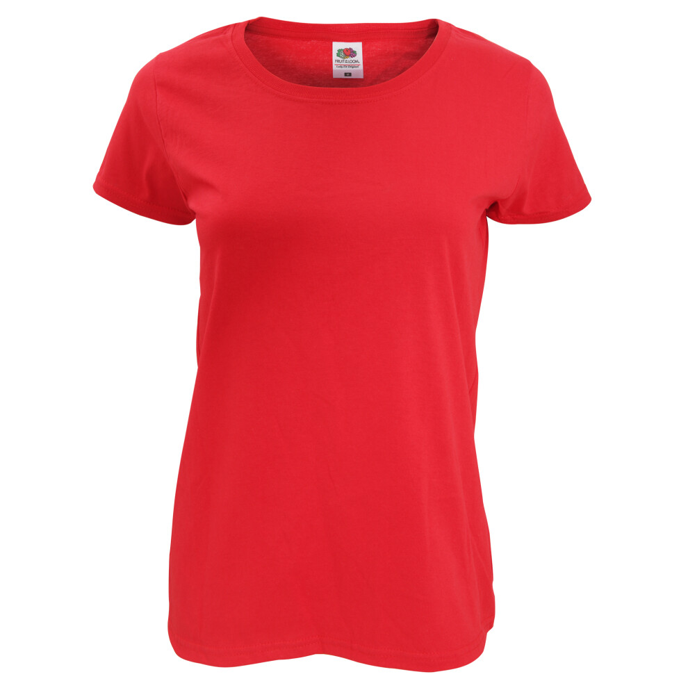Fruit Of The Loom (2Xl, ) Womens/Ladies Lady Fit Short-Sleeved T-Shirt Red