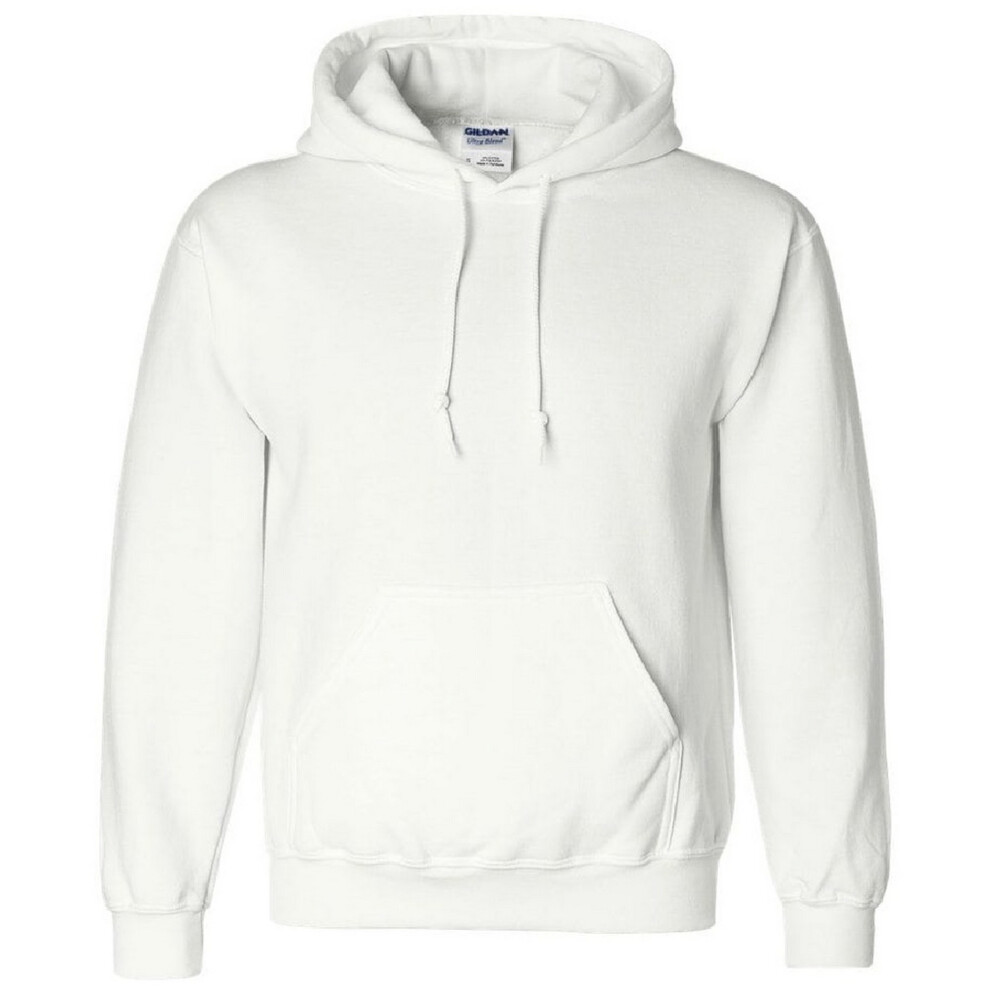Gildan (Xl, ) Heavyweight Dryblend Adult Unisex Hooded Sweatshirt Top / Hoodie (13 Colours) White