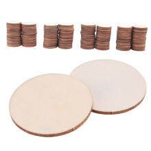 200 Pieces Unfinished Wood Slices Round Disc Circle Wood Pieces Wooden Cutouts Ornaments for (1.5 Inch)