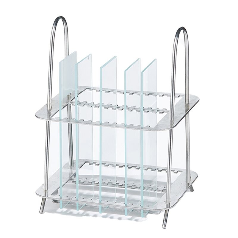 Steel Microscope Microscope Slides Rack 26 Positions Stainless Steel Staining Rack ...