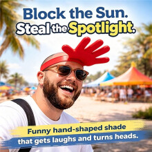 Funny Hand Shaped Sun Hat Empty Top Hat Unisex Handshake Sun Protection Visor Cap for Beach Festivals Party Orange