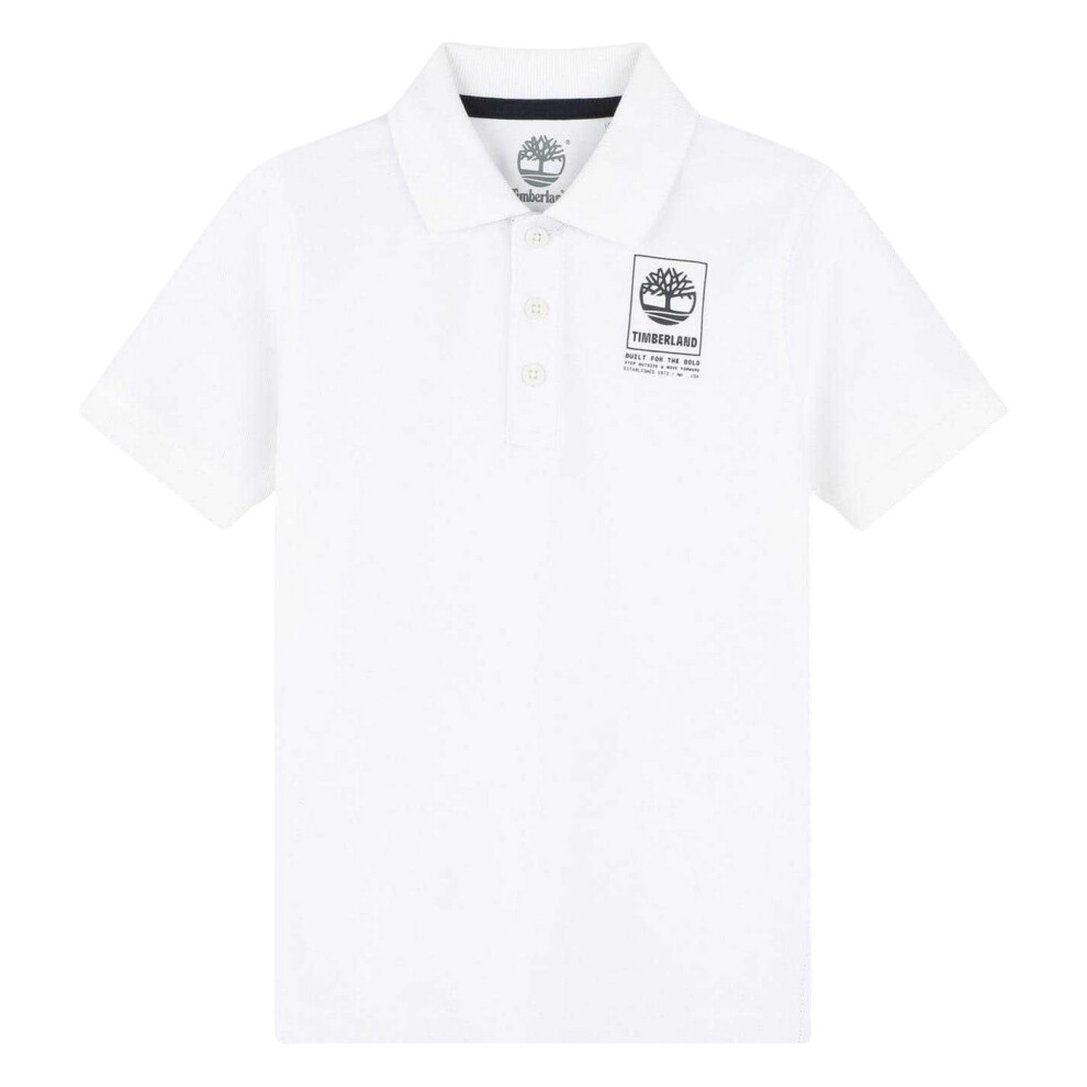 Timberland (12 Years, White) Childrens/Kids Logo Regular Polo Shirt