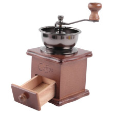 Manual coffee grinder Wood / metal hand mill Spice mill (wood color)