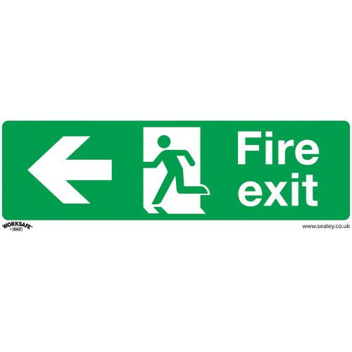 Worksafe SS25P1 Safe Conditions Safety Sign - Fire Exit (Left) - Rigid Plastic