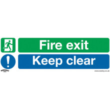 Worksafe SS18V1 Safety Sign Fire Exit Keep Clear - Self-Adhesive Vinyl