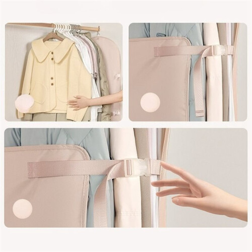 2pc Wardrobe Lazy Compressed Storage Board Dust Cover Storage Artifact Foldable Fabric Down Jacket Peach