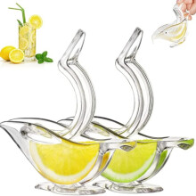 Manuelle Zitronenpresse – 2er-Set Zitronenscheibenpresse in Vogelform, manueller Fruchtentsafter, Küchenhelfer für Orangen, Zitronen, Lim