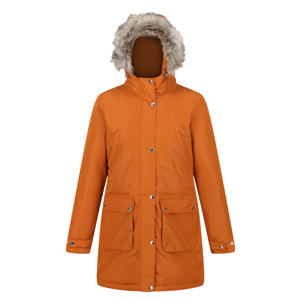 Regatta (16 Uk, Burnt ) Womens/Ladies Voltera Heated Waterproof Jacket Copper