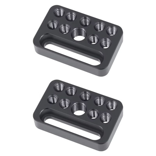 2PCS Multi-Functional Cheese Plate with 1/4" & 3/8" Threads,Porous Connection Quick Installation Board for Camera Cage