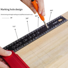 New High-Precision Aluminum Alloy Multi-Function 90 Degree Woodworking Square Combination Square Hole Ruler 30CM