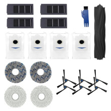 Conjunto de Acessórios para  para Deebot X2 Omni: Peças de Reposição, Escova Principal, Escovas Laterais, Filtros, Esfregões e Aspirador de Pó.