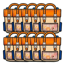 40PCS Gifts Packaging Bags Cartoon School Bag Shape Candy Snack Self-Lock Bags for Kids Birthday Party Decors Gifts,B