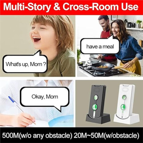 1set/2pcs Way Wireless Intercom, Long Intercomunicador, Waterproof Indoor Outdoor Wireless Intercom System for Home 2