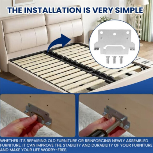6pcs 116791 Mounting Plates with 105307 Screw for  Bed Frame, Galvanized Steel 2