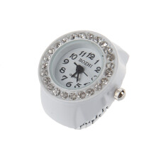 Finger Ring Watch Chic White Rhinestone For Ladies