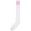 1pair Womens Athlete Thin Stripes Solid Thigh Highs Tights over Knee Socks White W 1