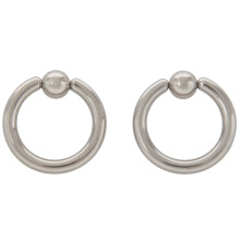 1 Pair Stainless Steel Captive Bead Ear Rings Hoop BCR Studs Piercing Jewelry Steel color, 6g(4mm)x16mm