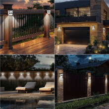 8pcs Solar Powered Wall Mount LED Light Outdoor Garden Path Landscape Yard Lamp, New and High Quality