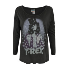 (S, Charcoal) Junk Food Womens/Ladies T-Rex Long-Sleeved Top