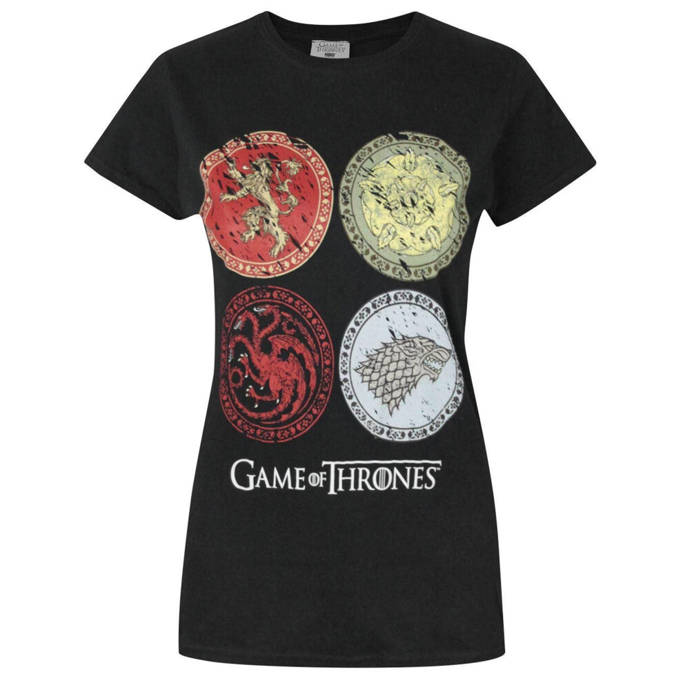 Game Of Thrones (S, ) Womens/Ladies House Crests T-Shirt Black