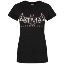 (L, Black) Batman Womens/Ladies Arkham Knight Logo T-Shirt