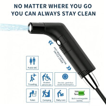 Bidê Elétrico Portátil para Higiene Pessoal, 2,3L, Recarregável, para Viagens e Camping, com Ducha Higiênica, Cor B Branca.