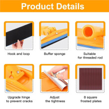 Drywall Pole Sander, Dry Wall Sander with 140cm Extension Pole & 8 Pcs Sanding Sheets, 360 Rotatable DrywallSanders