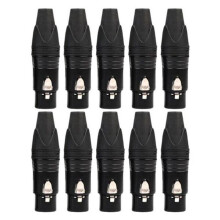 10pcs DIY 3Pin XLR Adapter Socket XLR Aviation Connector Welding  Microphone Cable Connector( Female)