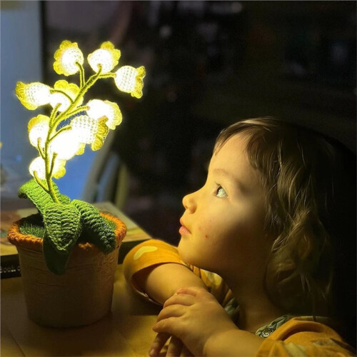 Handgehäkelte Maiglöckchen-Topfblume Aus Baumwollseil 1