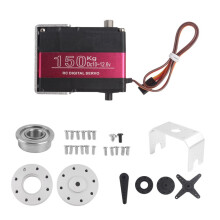 Servo Robótico Digital de Metal de Doble Eje RDS51150 de 150 KG y 12 V con Soporte de Montaje en U, Resistente Al Agua, 180 Grados