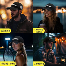 Casquettes de Baseball LED avec Lampe Frontale Intégrée pour Hommes, Idéales pour la Pêche, le Jogging et le Camping.