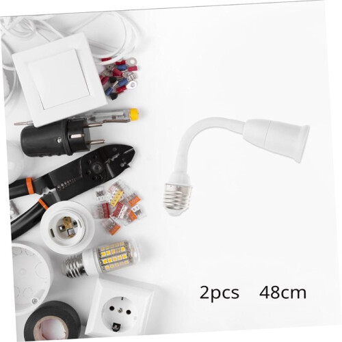 2PCS Universal E27 Bulb Holders with Flexible Extension Cords for Various Lengths