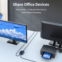 2X1 KVM Box Selector Dual USB Sharing USB 3.0 for Monitor Mouse Keyboard 2 Computer Laptop PC Keyboard