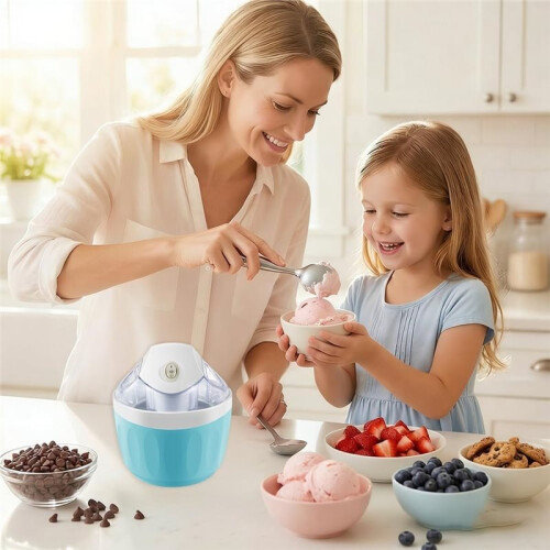 Small Home  Ice Cream Maker, 500ML Personal Dessert Maker with One Touch Control,  Ice Cream Machine EU Plug 1