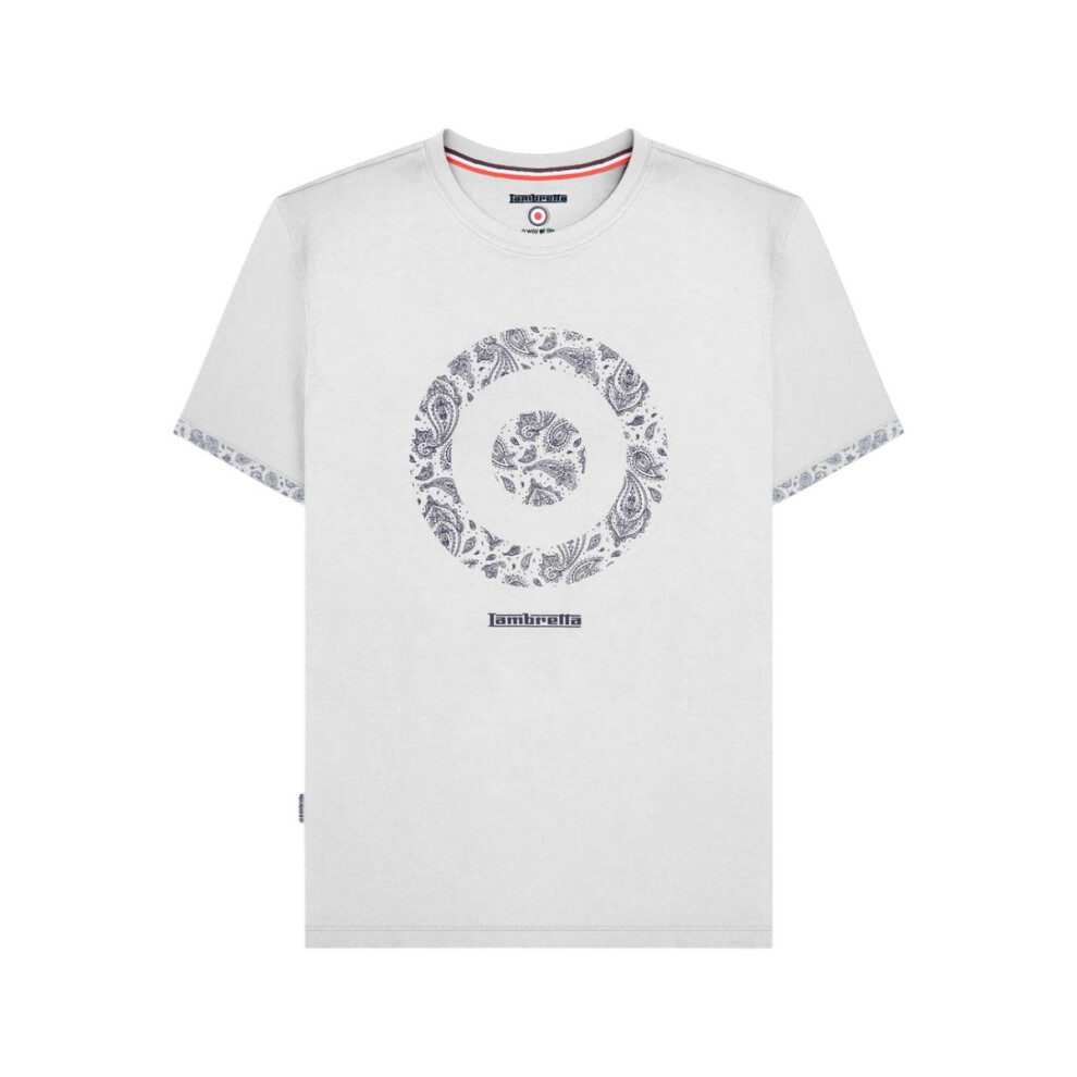 Lambretta (Xl, White) Mens Paisley Target T-Shirt