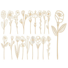 36 Pcs Wooden Wildflower Decor Set for Home, Birthday, and Holiday DIY Art Wildflowers Stems Art DIY Decoration