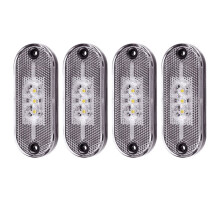 4 Luci di Posizione Laterali A LED 12V 24V, Indicatore di Segnale, Luce Bianca per Camion, Rimorchi e Caravan