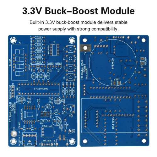 DIY FM Radio Electronics Kit Adjustable Frequency 87.5-108 MHz Practice Project Board the RDA5807M Module for Beginners 2