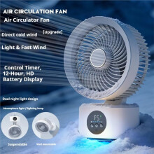 Desktop Fan 4000mAh USB Rechargeable Quiet Table Fan Adjustable Wind Speeds Portable Cooling Fan for Home Offices