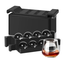 Clear Ice  Maker, 8 Whiskey Ice Cubes Mold, 2 Inch Silicone Ice  Tray, Easy-Release Sphere Ice Maker