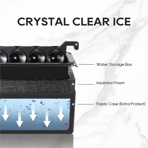 Clear Ice  Maker, 8 Whiskey Ice Cubes Mold, 2 Inch Silicone Ice  Tray, Easy-Release Sphere Ice Maker 2