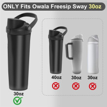 2-Pack Ersättningslock med Sugrör för Owala FreeSip Sway 30oz Vattenflaskor, Korkar med Bärhandtag